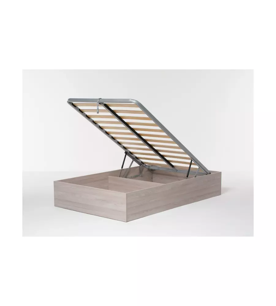 LETTO PIAZZA E MEZZA CONTENITORE "BED BOX" OLMO NATURALE 120X190 CM